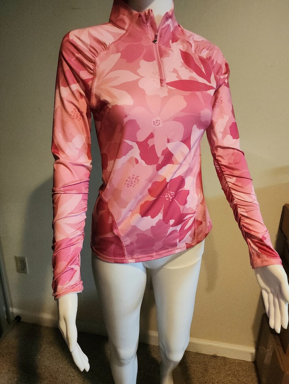 G/FORE 1/4 Quarter Zip Golf Shirt In Pink Floral